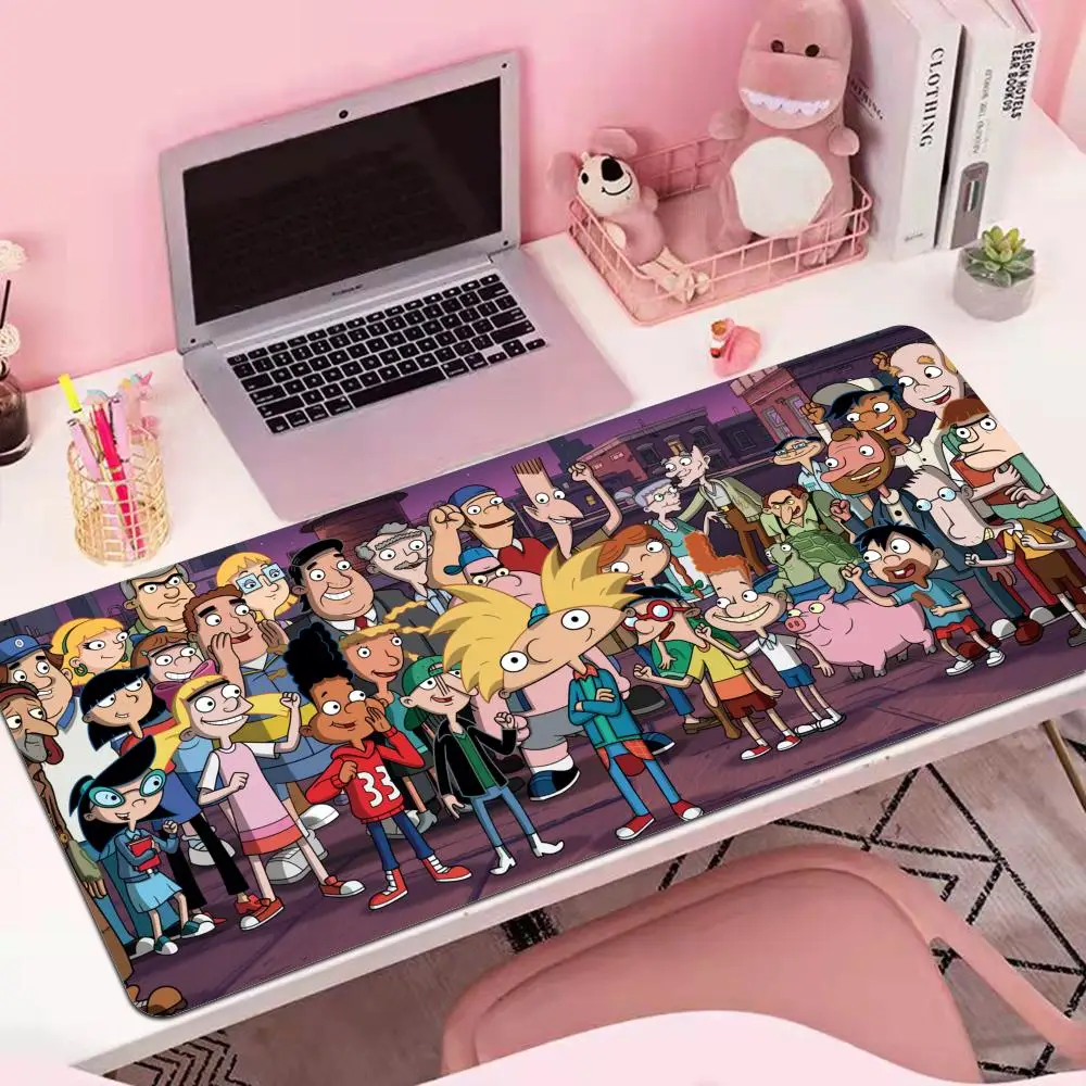 Cartoon Hey Arnold Mouse Pad Gamer Accessories Mausepad Pc Gaming Computer Keyboard Mousepad XXL Large Anime Desk Mat