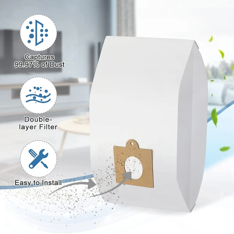 10แพ็คกระเป๋าสูญญากาศสำหรับ kenmore กระป๋องดูดฝุ่นเปลี่ยนกระดาษ HEPA ถุงหูรูดพอดีกับประเภท c/q 5055 50557 50104 50558