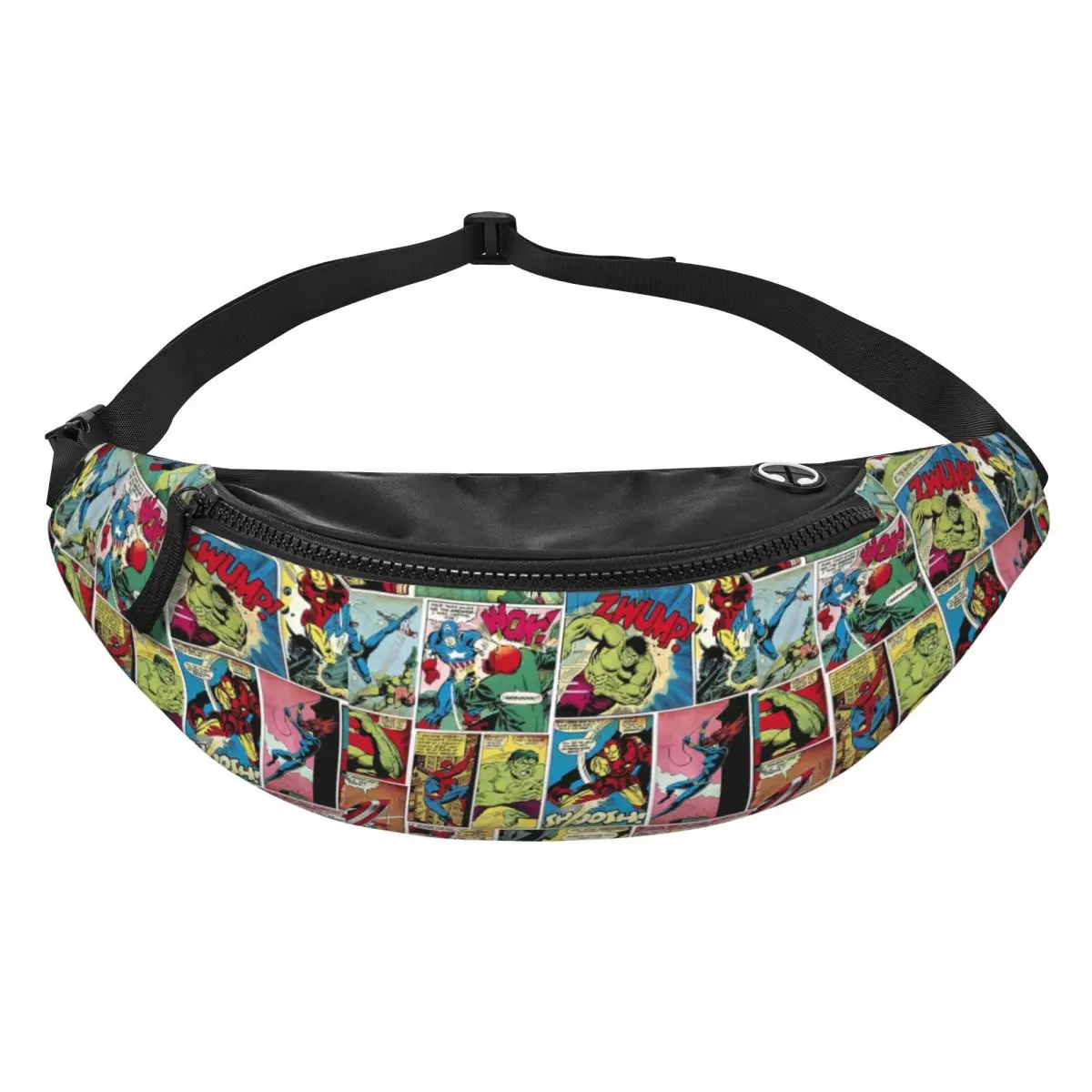 Personagem personalizado Fanny Pack para homens e mulheres, casual, homem-aranha, super-heróis, bolsa de cintura crossbody para caminhadas, bolsa de dinheiro para telefone