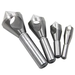 4pc High-speed Steel Inclined Hole Internal Chip Removal Chamferer Spot Facer Smooth and Deburring 2-20mm Drill Tool Set