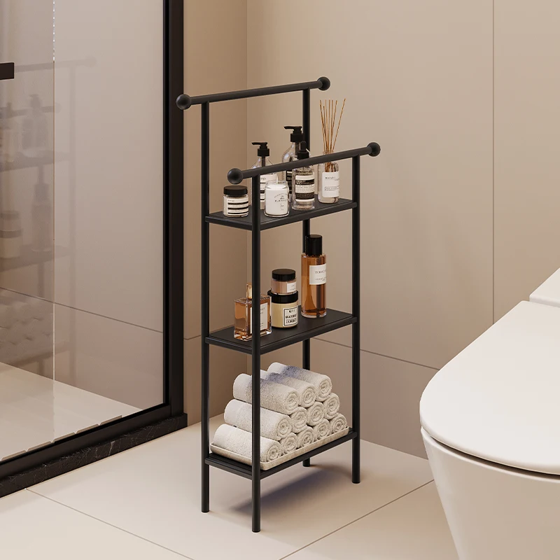 Bathroom, toilet, shelf, shower room, floor-to-ceiling toilet, toilet, multi-layer multi-functional towel storage shelf