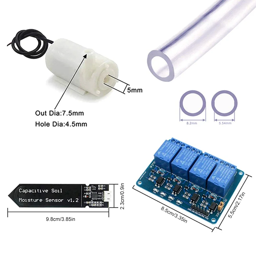DC5V 4-kierunkowy automatyczny system nawadniania samonawadniające zestawy DIY szklarni ogrodowy kwiat pompa wodna inteligentny czujnik wilgotności