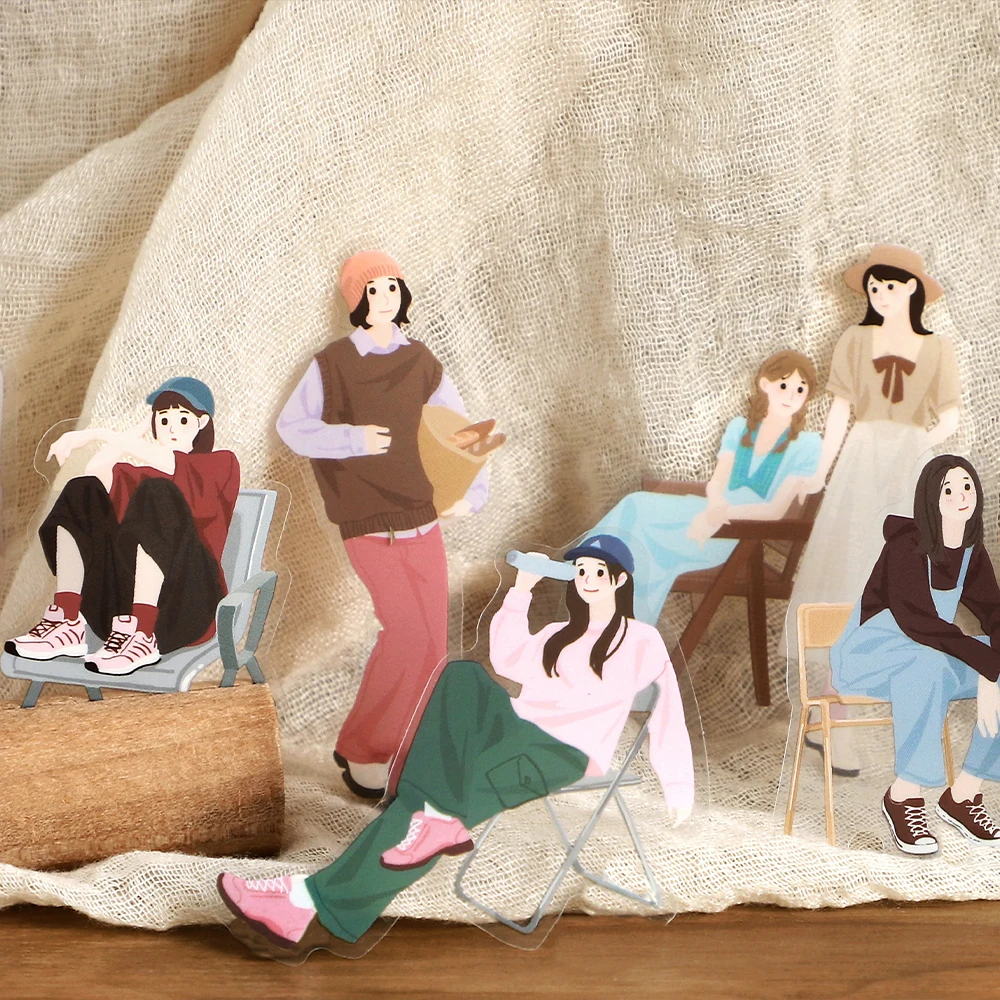 

40 Pcs/Pack Many girls PET waterproof sticker for DIY scrapbooking Journal Photo Album Decoration Materials Stickers