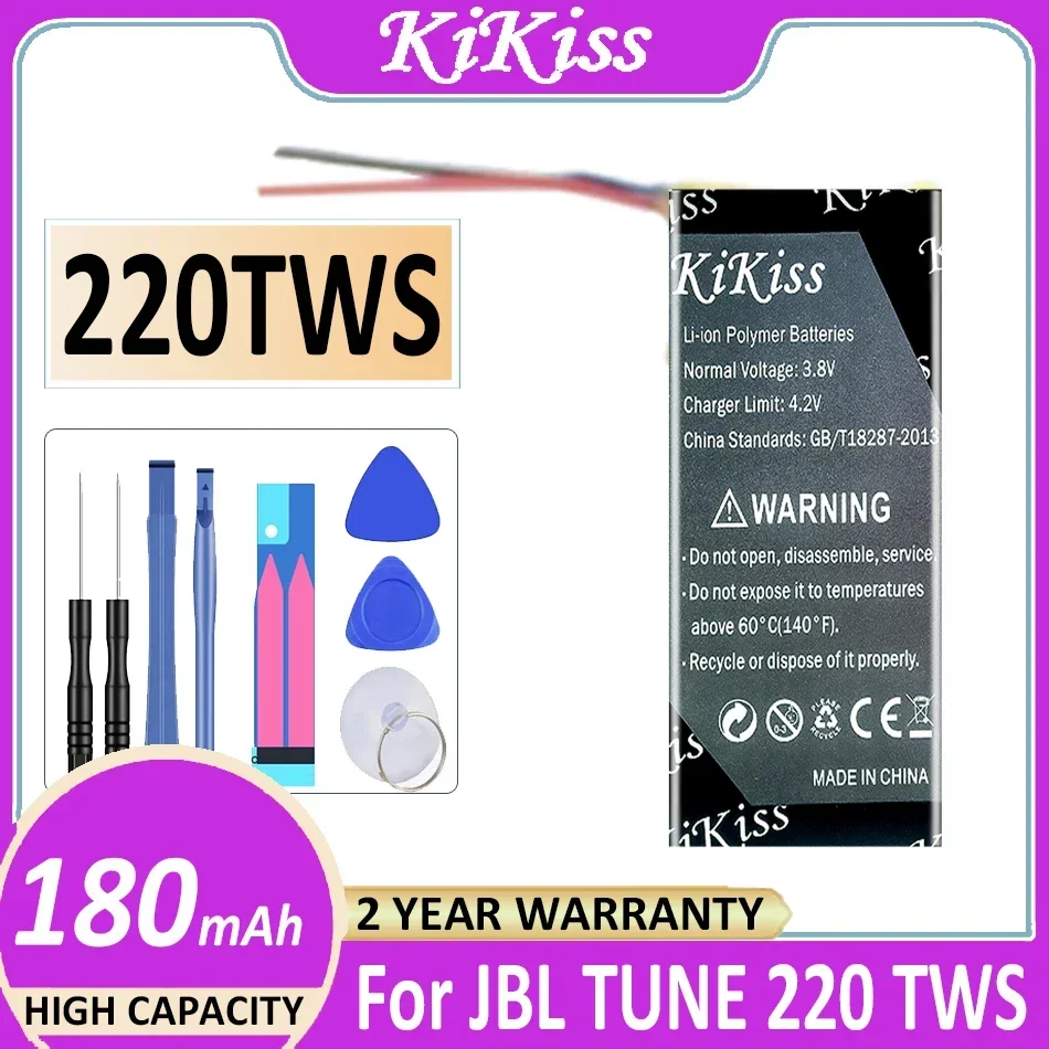 

KiKiss Battery 180mAh For JBL TUNE 220TWS 225TWS 225 TWS 220 TWS Accumulator 2-Wire Digital Bateria