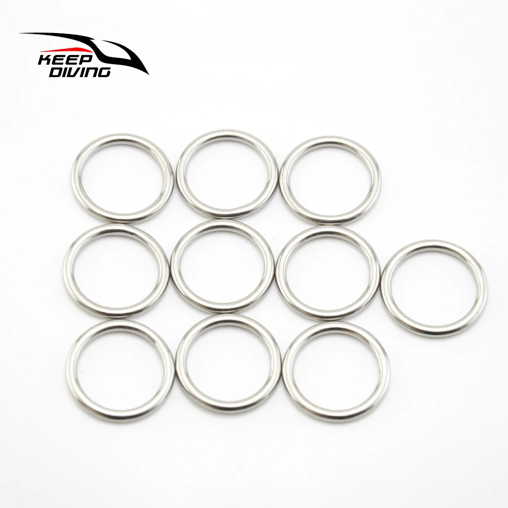 10 PCS 20MM 316 Stainless Steel Welded Durable Round O Rings BCD Accessories Diving Equipment