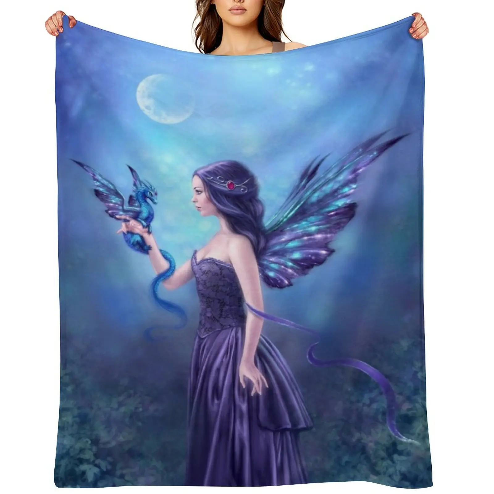 

Iridescent Fairy & Dragon Throw Blanket Blankets Sofas Of Decoration Sofa Throw Cute Plaid Soft Blankets
