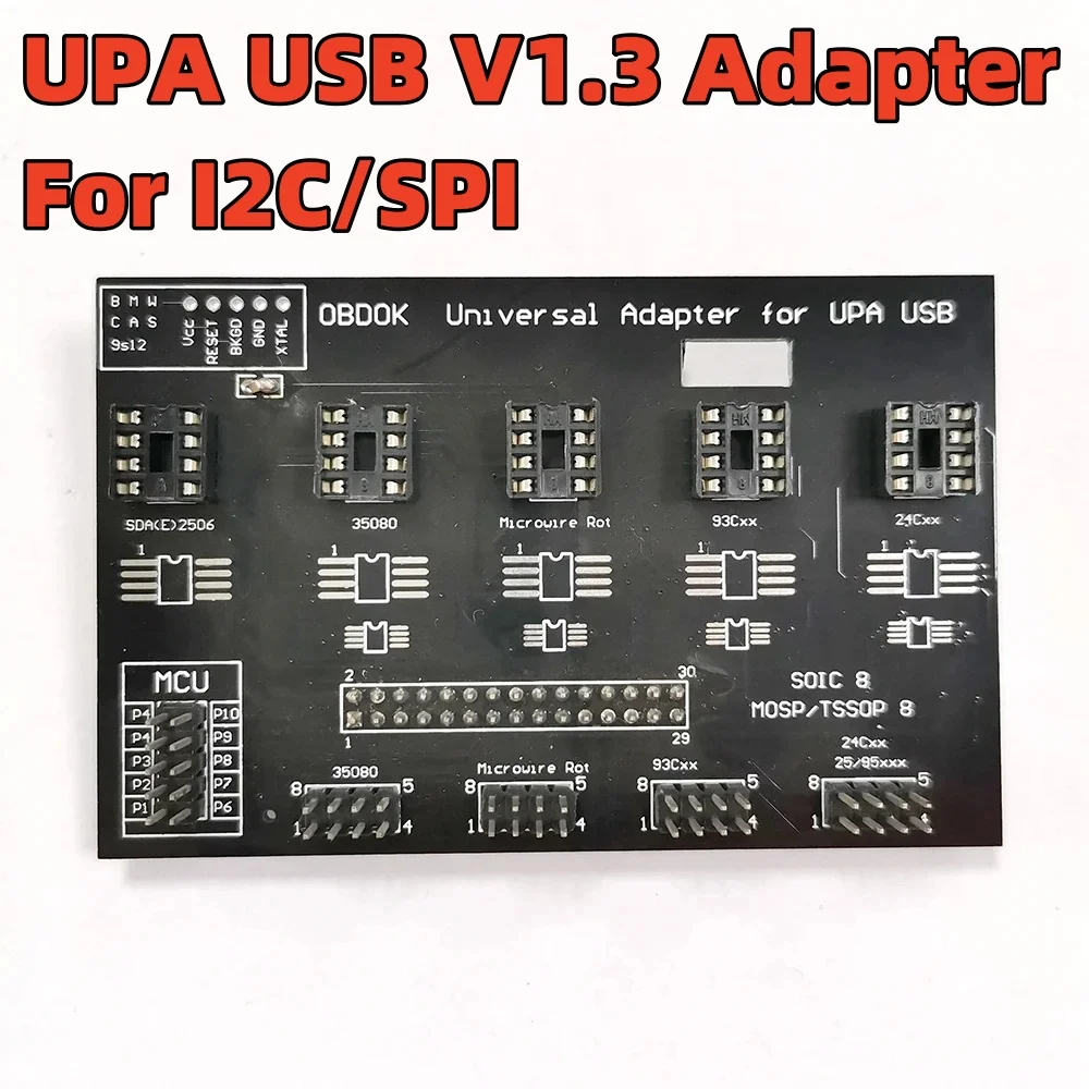 UPA USB V1.3 Adapter For I2C/SPI Microwire Eeprom Programming UPA-USB ECU Programmer With 8 Soic Clip Cable Tuning Tools