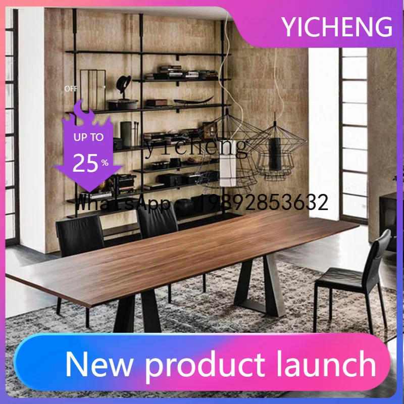 Industrial Style Office Log Large Board Long Table Solid Wood Conference Table Long Workbench