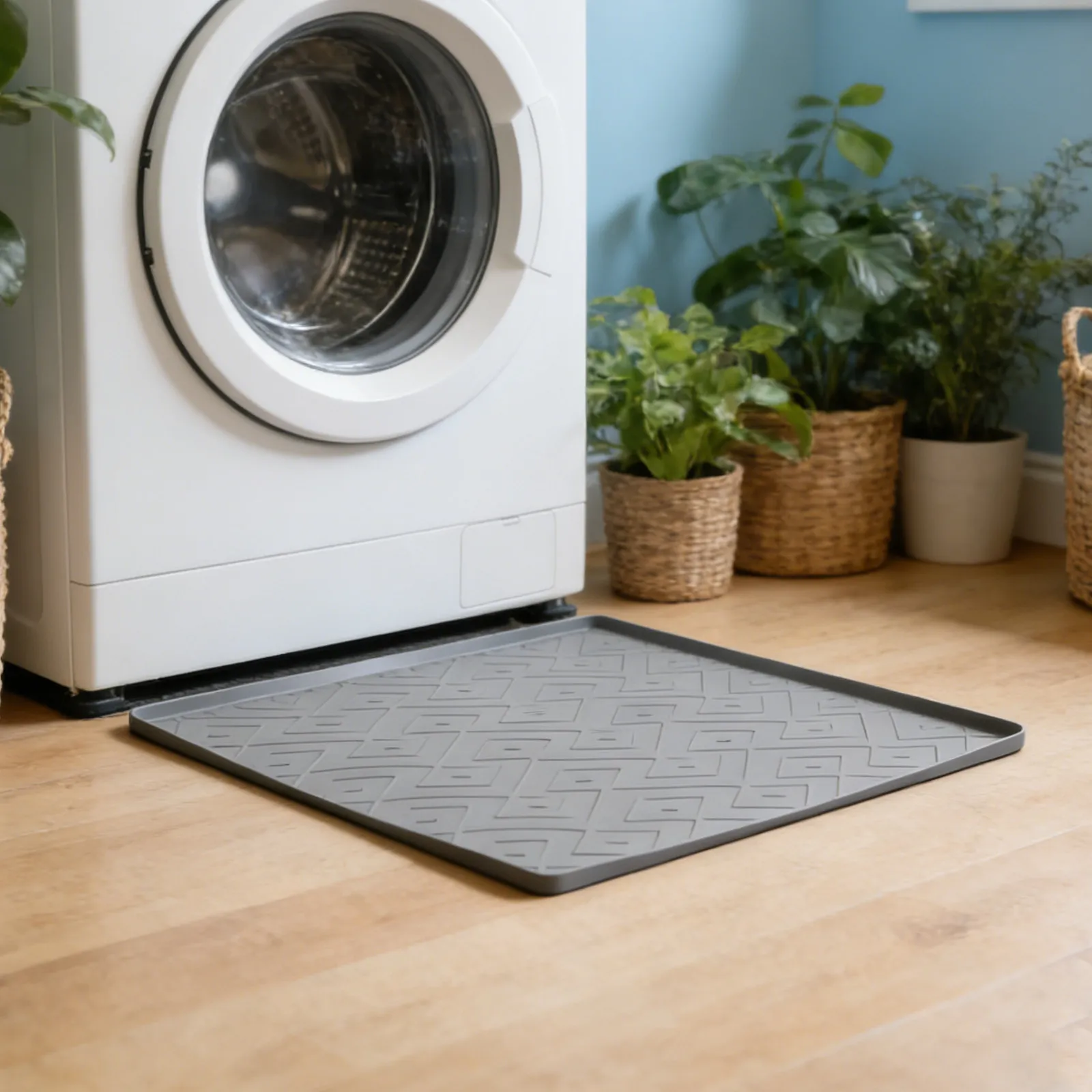 20x20x0.2 Inch Silicone Refrigerator Drip Mat Spill Proof Edge Non Slip Stable Base Pad for Small Fridge Mini Freezer Washer