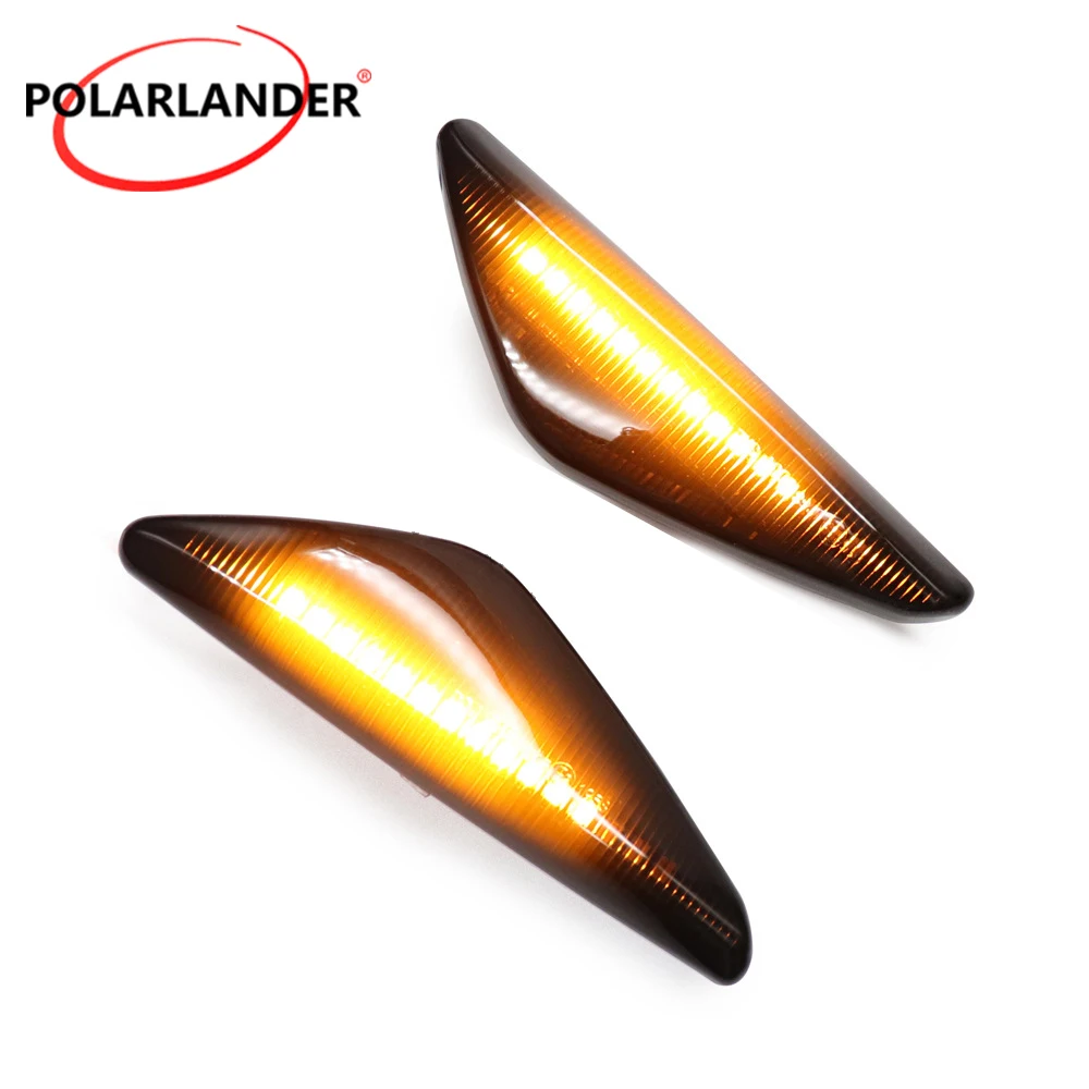 1. Yellow Flowing Water LED Side Marker Light ABS Housing Waterproof Shock‑proof For BMW X3 F25 X5 E70 X6 E71 E72