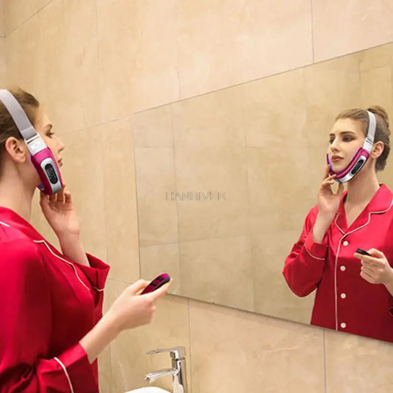 Instrumento de massagem facial micro-corrente ferramenta de emagrecimento facial vermelho azul beleza instrumento de cuidados com a pele