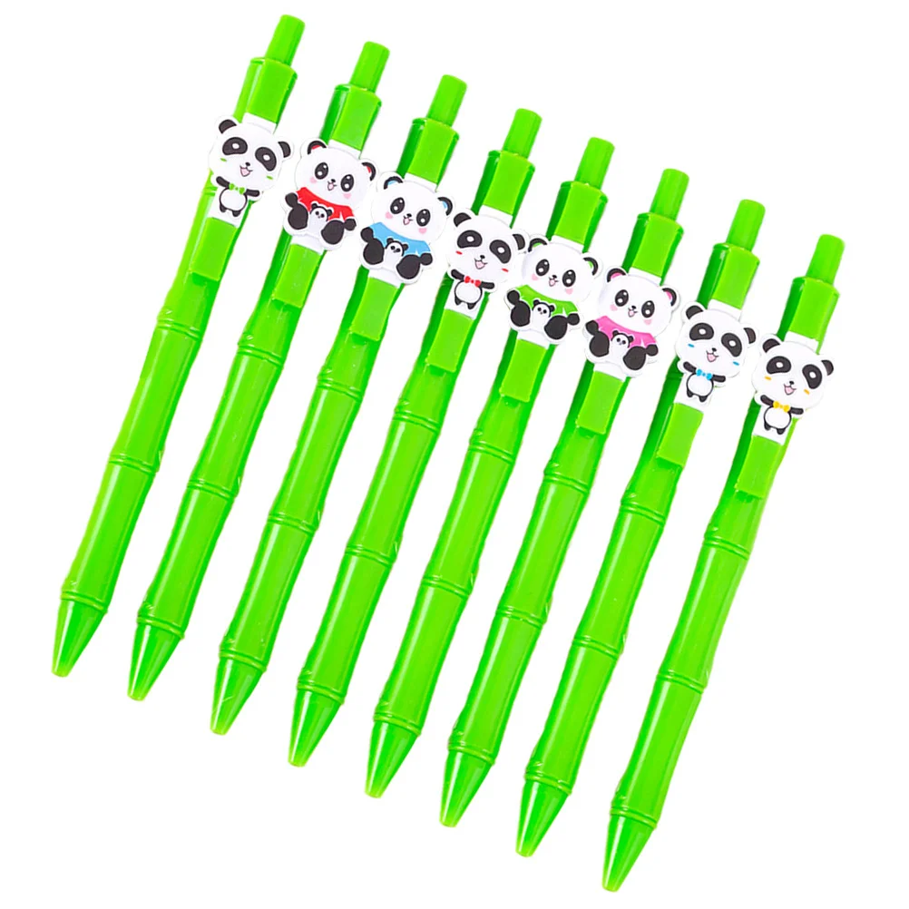 8Pcs Bamboo Gel Ink Pens Panda Design Practical Smooth Writing Office School Student Writing Pen Students Stationery
