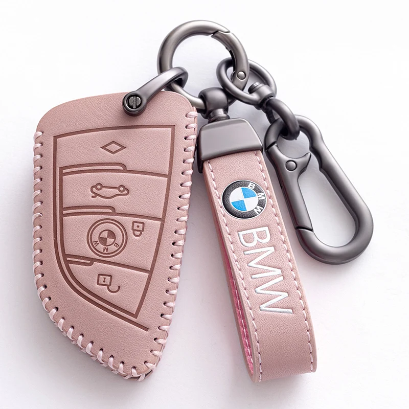 Leather Car Key Case Cover for BMW X1 X3 X4 X5 F15 X6 F16 G30 7 Series G11 F48 F39 520 525 f30 118i 218i 320i Auto Accessories