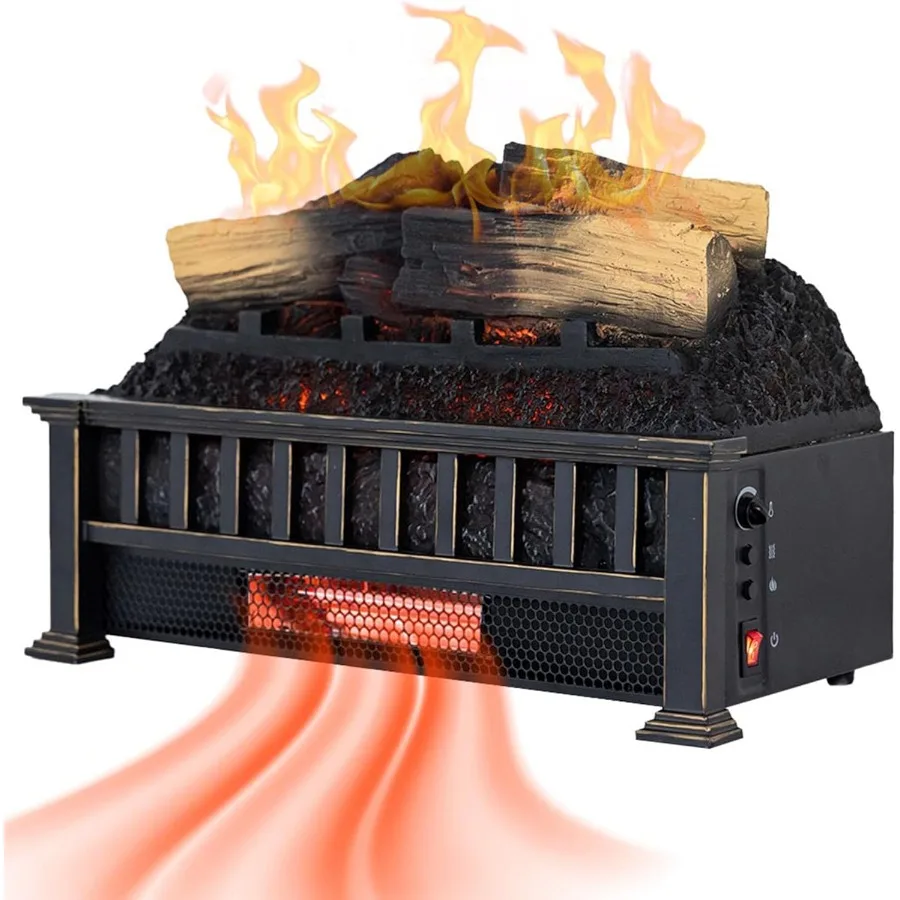 سجلات الموقد الكهربائية 20 حشوات الموقد الكهربائية LED مع سخان الأشعة تحت الحمراء سخان كهربائي يتسخن حتى 400 متر مربع. قدم. ريموت سي