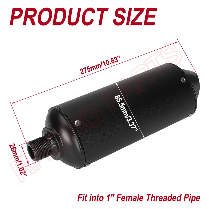 Performance Exhaust Muffler for Predator 212 196cc GX160 420cc 301cc GX390 98cc 6.5 HP Models Coleman CT200U BT200X KT196 CT100U