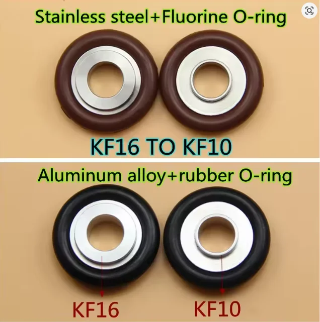 5 قطعة KF16 إلى KF10 الفولاذ المقاوم للصدأ سبائك الألومنيوم الحد مركز قوس الفلور المطاط O-حلقة ل فراغ شفة مشبك أنابيب #1
