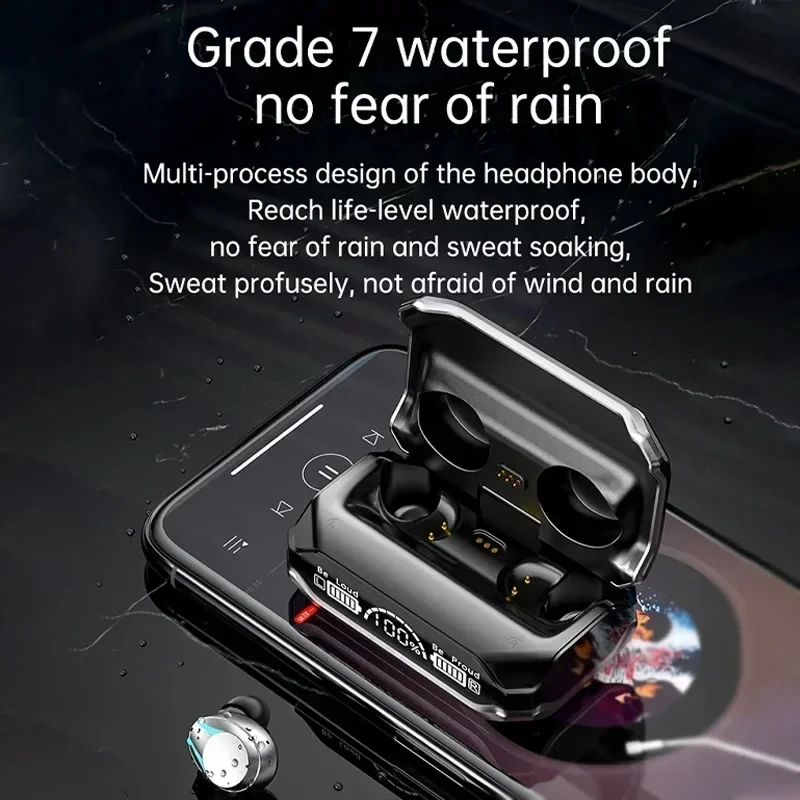 M41 Bluetooth イヤホンワイヤレスヘッドフォンスマートタッチワイヤレスヘッドセット LED ディスプレイステレオサウンドイヤフォンスマートフォン用