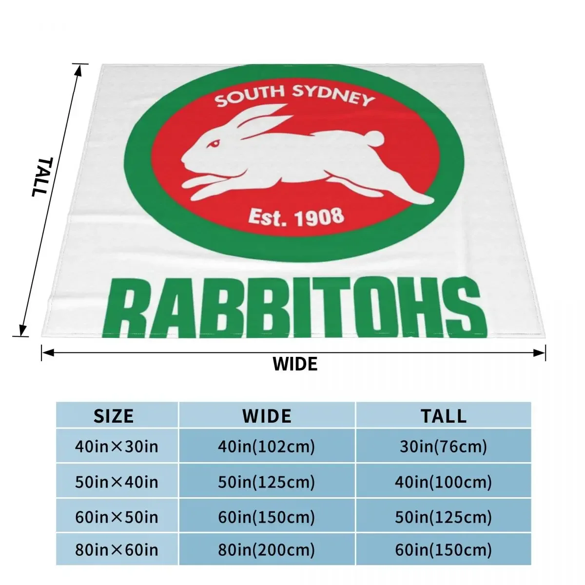 south-rabbitohs Throw Blanket Decorative Beds blankets and throws Thermals For Travel Personalized Gift Blankets