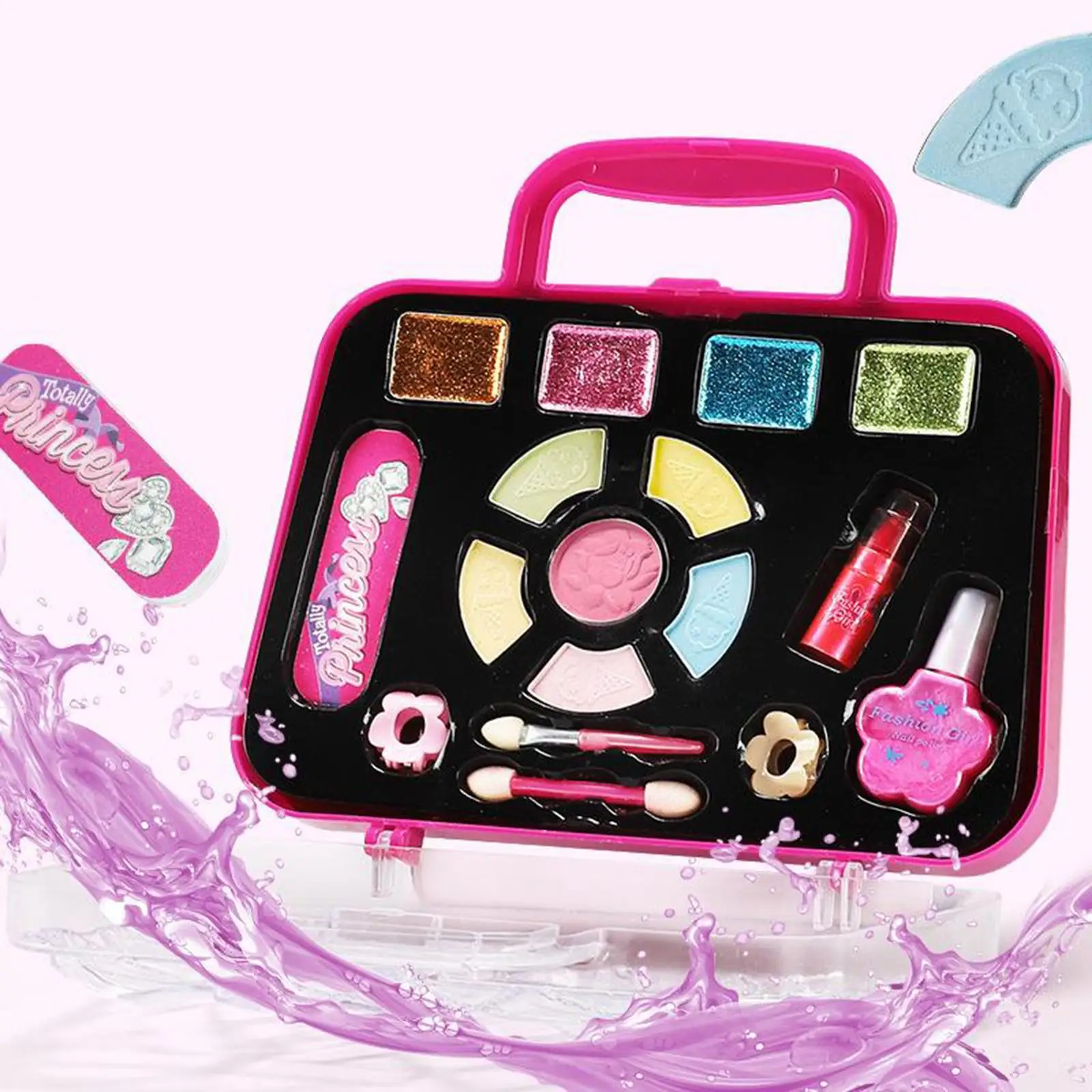 Make-up-Sets Kinder Teen Mädchen Prinzessin Glitzer Lidschatten Lippenstift Kosmetik nicht wasch bar