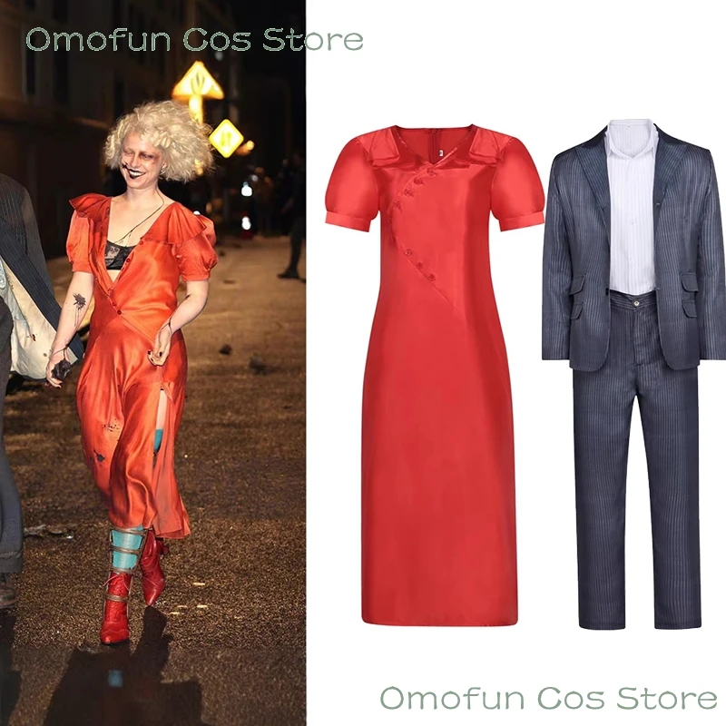Disfraz de Cosplay de la Novia, Peluca, Vestido Rojo para Mujer, Traje para Hombre, Conjuntos para Pareja, Ropa de Halloween, Disfraz de Frankenstein, Juego de Roles