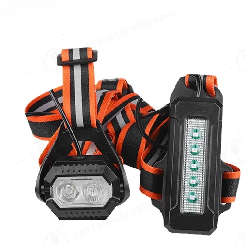 T6 LED Chest Light for Night Running and Cycling Wearable Red Warning Lamp USB Rechargeable Headlamp for Outdoor Sports