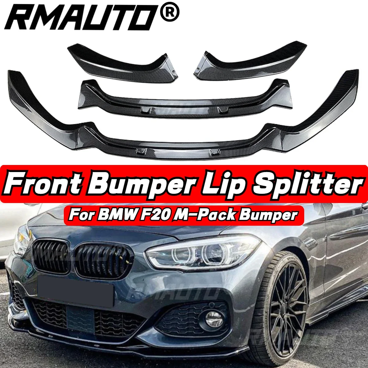 

3Pcs/Set Car Front Bumper Lip Splitter Spoiler Diffuser Bumper Guard Body Kit For BMW 1-Series F20 F21 2011-2019 Accessories