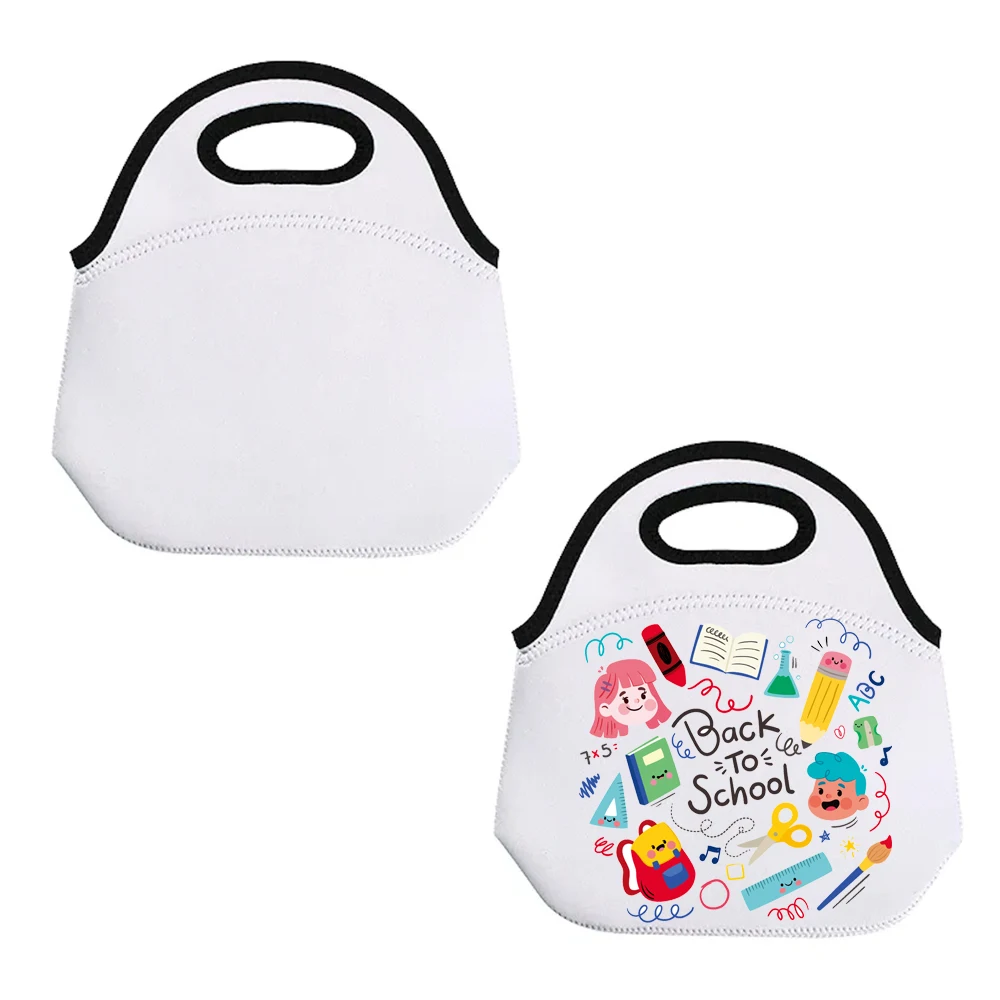 5pcs Pack Blank Sublimation Neoprene Lunch Tote Bag