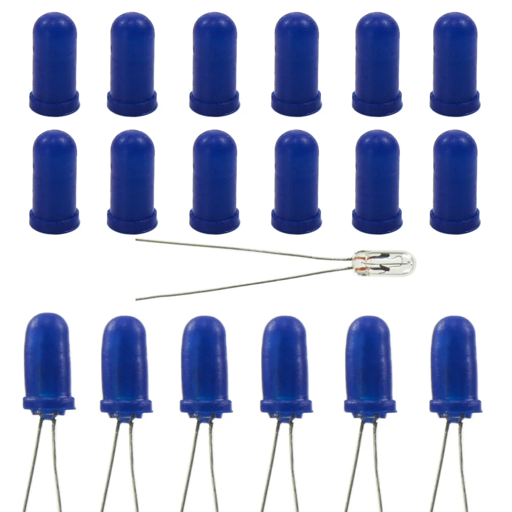 XPT01B 100pcs Blue Rubber Covers Caps for 3mm Grain of Wheat Bulbs LEDs