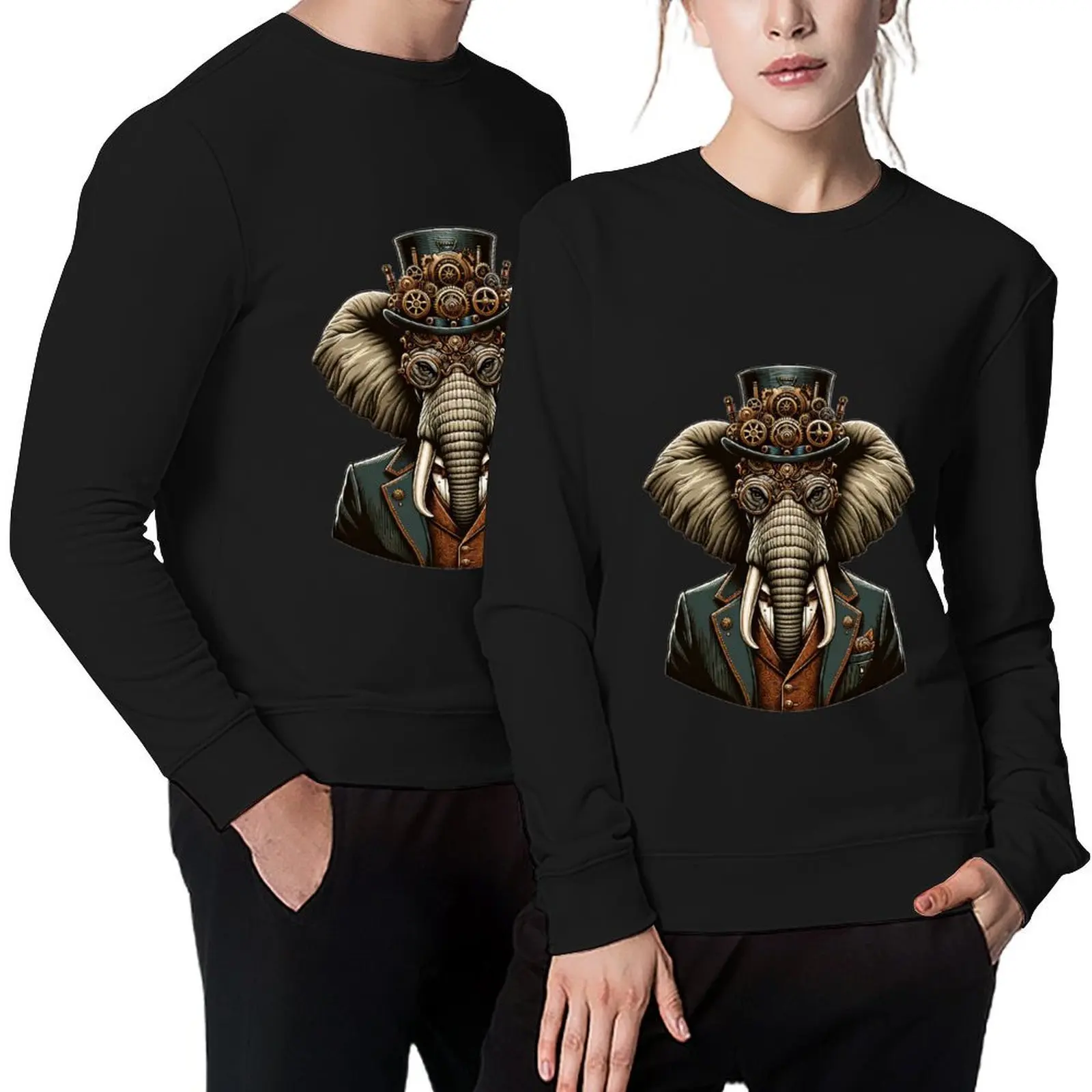 

Steampunk Elephant Women Men Kids Steampunk Elephant Pullover men's clothing fashion men autumn autumn sweatshirt