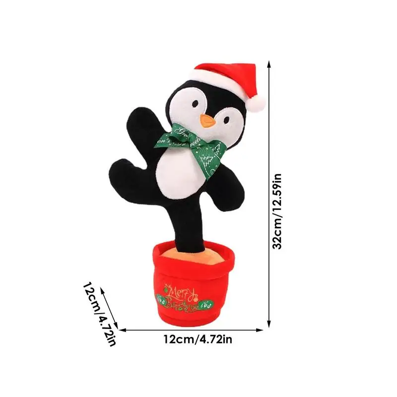 Juguete de baile de Navidad iluminado, muñeca de música eléctrica, juguete de peluche interactivo divertido, decoración de árbol de Navidad, alce, hombre de jengibre