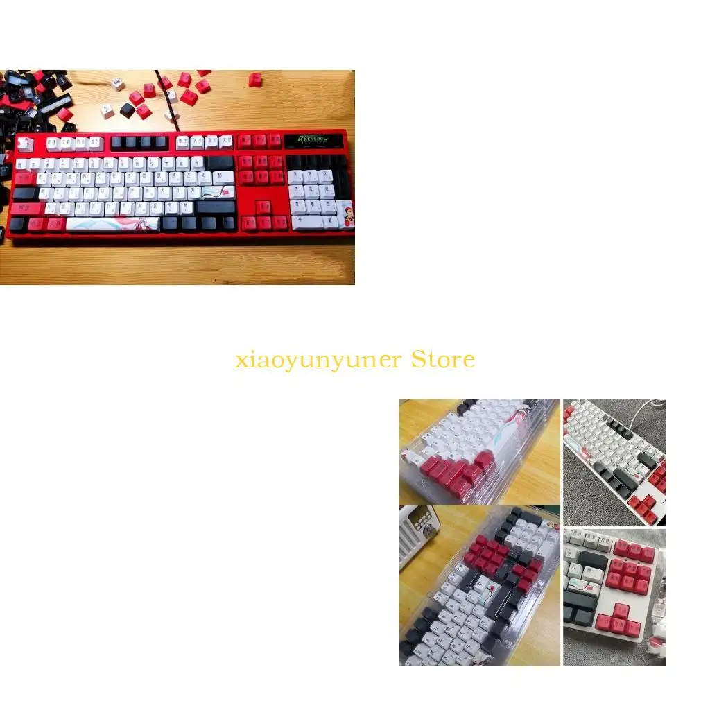 P9JB Mechanical Keyboard Keycaps Female Role Theme OEM Profile 104 Keys Compatible Cherry MX Kailh Switches