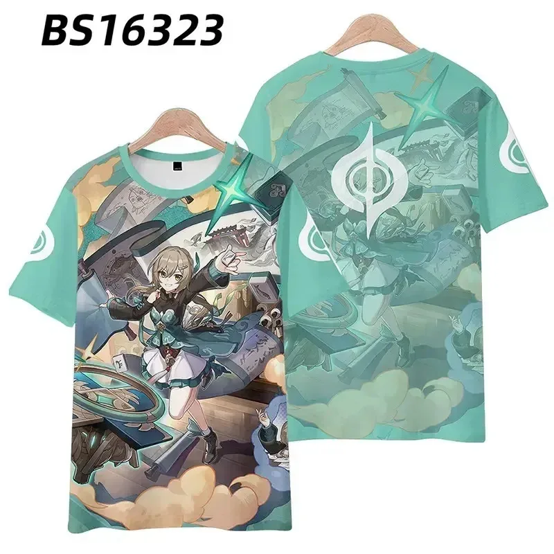 

Cosplay Anime Anime Game Honkai Star Rail 3D Print T Shirt Women Men Bailu Dan Heng March 7 Himeko Clara Seele Herta Asta C 72th