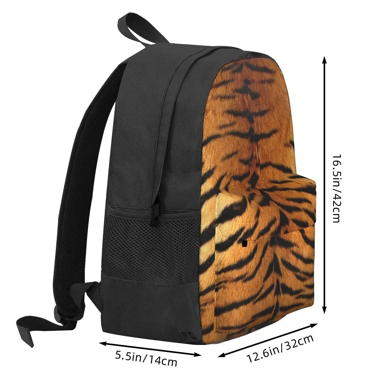 Tiger Fur Sketch Color Picture Backpack Student BookBag Children School Bag Laptop Shoulder Bags for Men Women