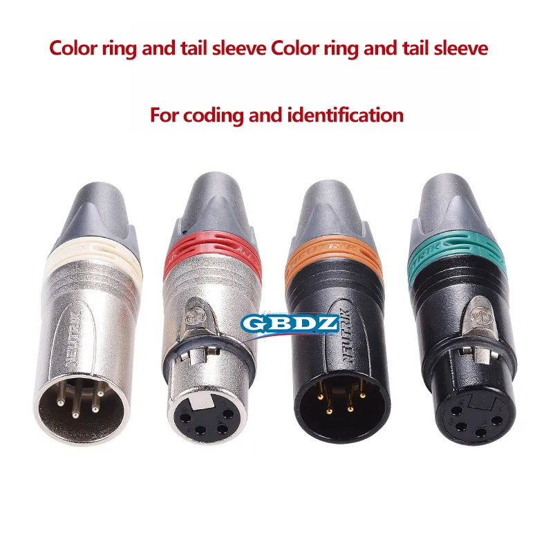 NEUTRIK NC4MXX  4-Core Balanced XLR Male Welding Microphone Audio Cable Connector With Color Ring And Tail Sleeve