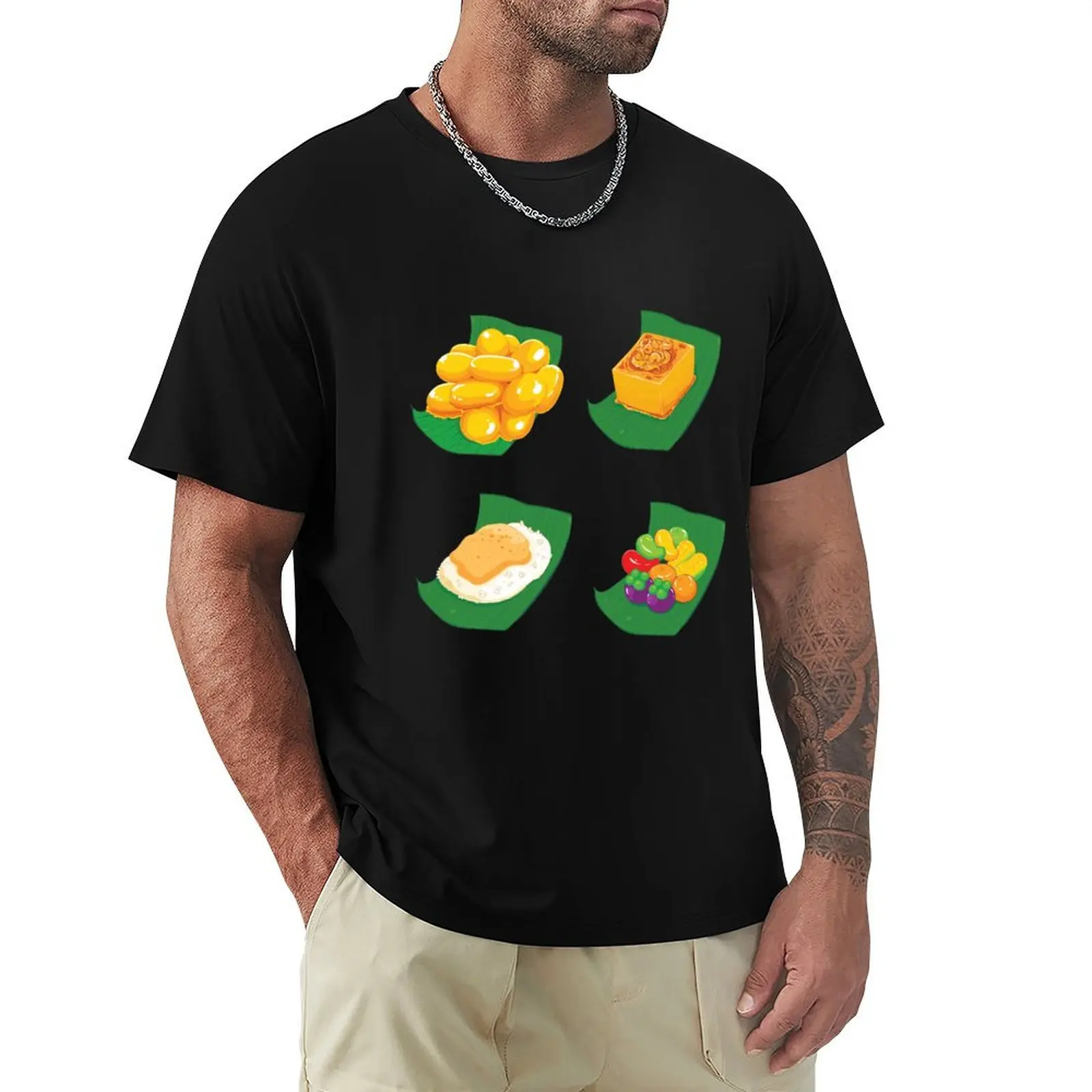 Футболка с рисунком тайского Khanom Desserts в ассортименте, забавные футболки большого размера для мужчин