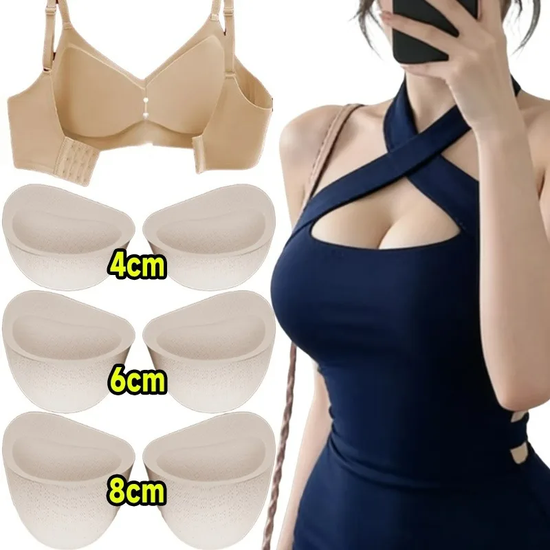 Thicked Bra Pads Inserts Women Push Up Anti Slip Chest Pads Invisible Breast Enhancers for Bikini Swimsuit Underwear Bra Pad