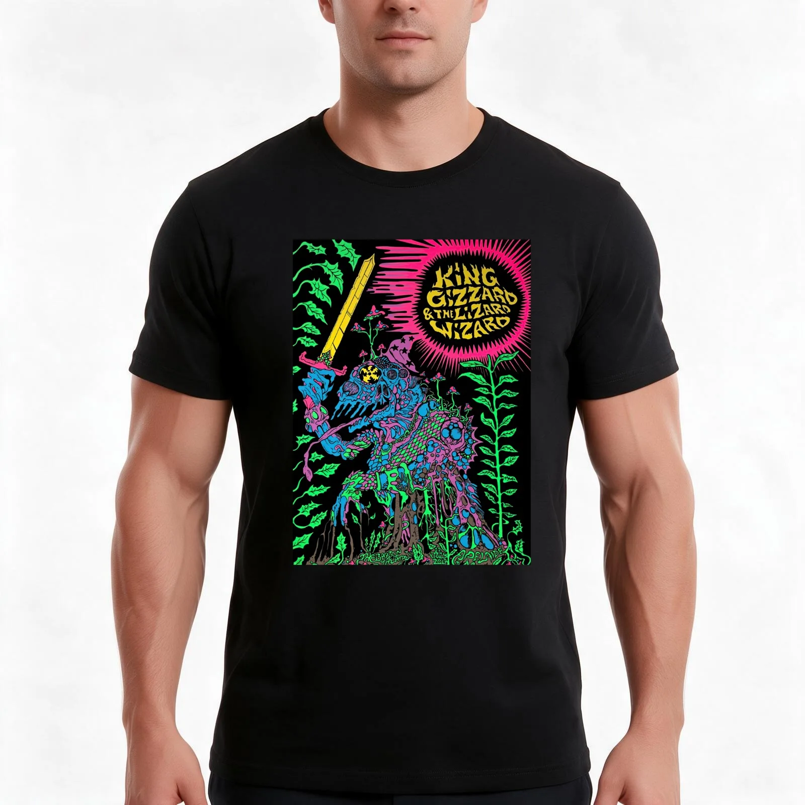 King Gizzard & the Lizard Wizard T-Shirt, Summer Casual Cotton Tee, Oversized Streetwear Tops, Vintage Graphic Print