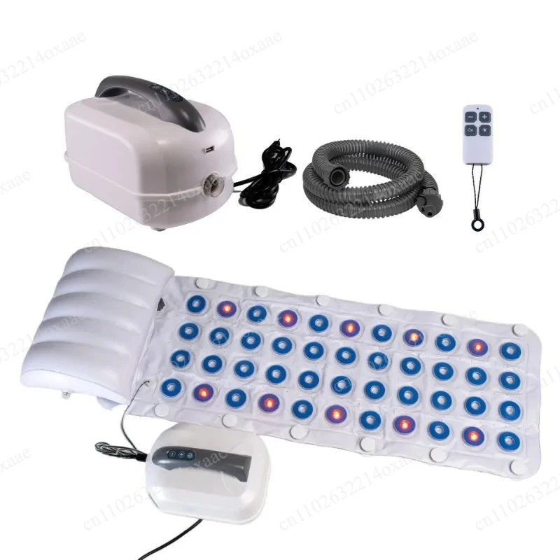 6 Speed Remote Control SPA Water Jet Bathtub Massager with Light Bubble Bath Mat, Portable Whirlpool Massage