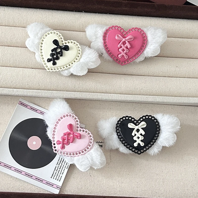 Cartoon Cute Plush Angel Wing Hair Clip For Women Girls Sweet Versatile Bowknot Hair Clips Exquisite Hair Accessories Gifts