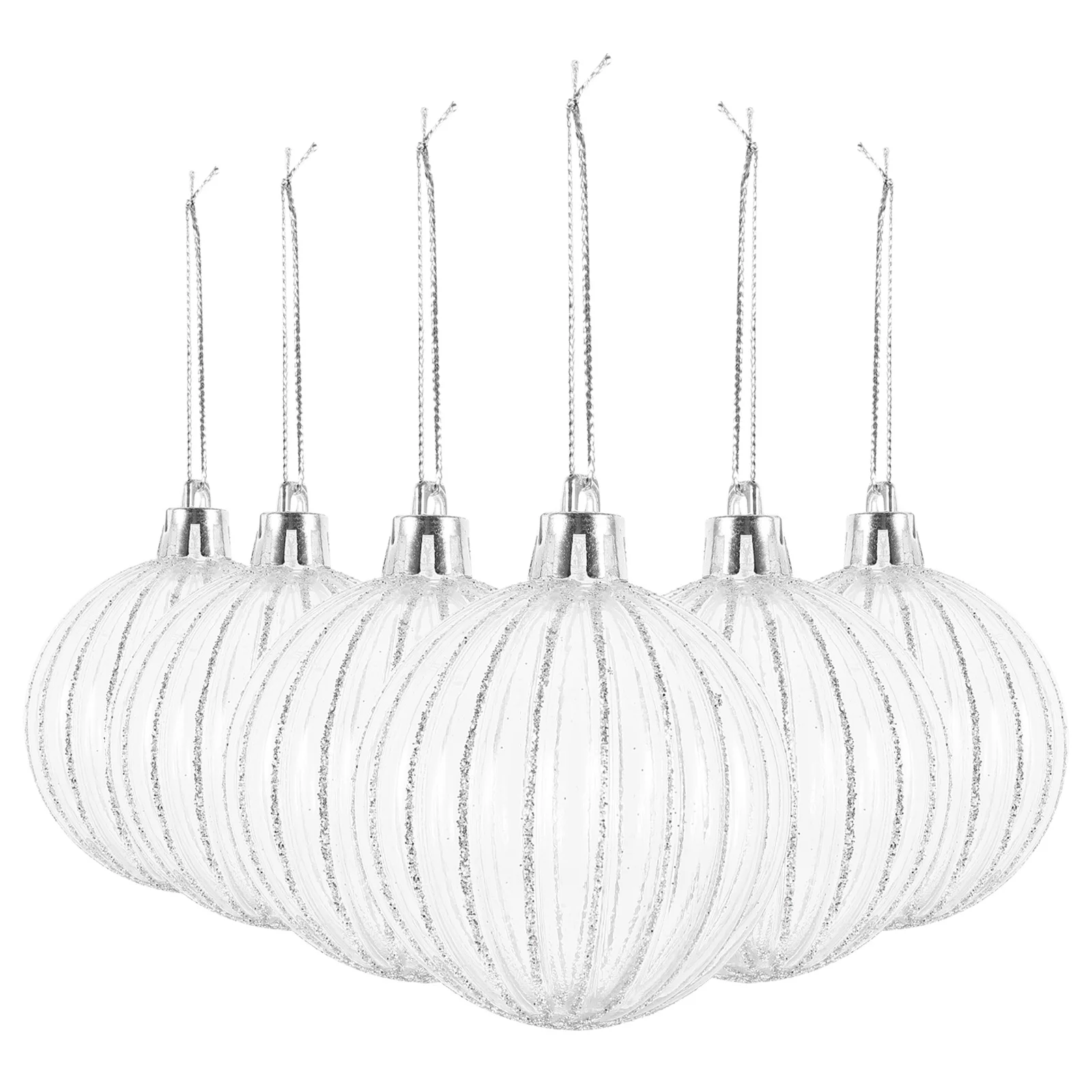 

6Pcs Xmas Tree Ball Ornaments Plastic Christmas Decorative Balls Pendant Party Supplies Christmas Ornaments Xmas Hanging Balls