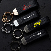 New Fashion For STINGER GTS KIA Logo Car Carbon Fiber Leather Keychain Zinc Alloy Custom Gift With Key Ring Accessories