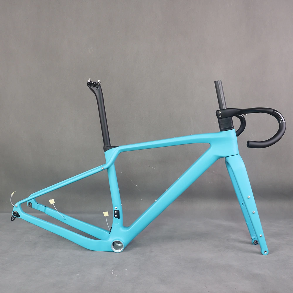 

YTYIN Gravel Bike Frame Full Hidden Cable Flat Mount BIKE Carbon Frame Cyclocrossy Bicycle T47 700*47C T1000 Paint PT631C GR047