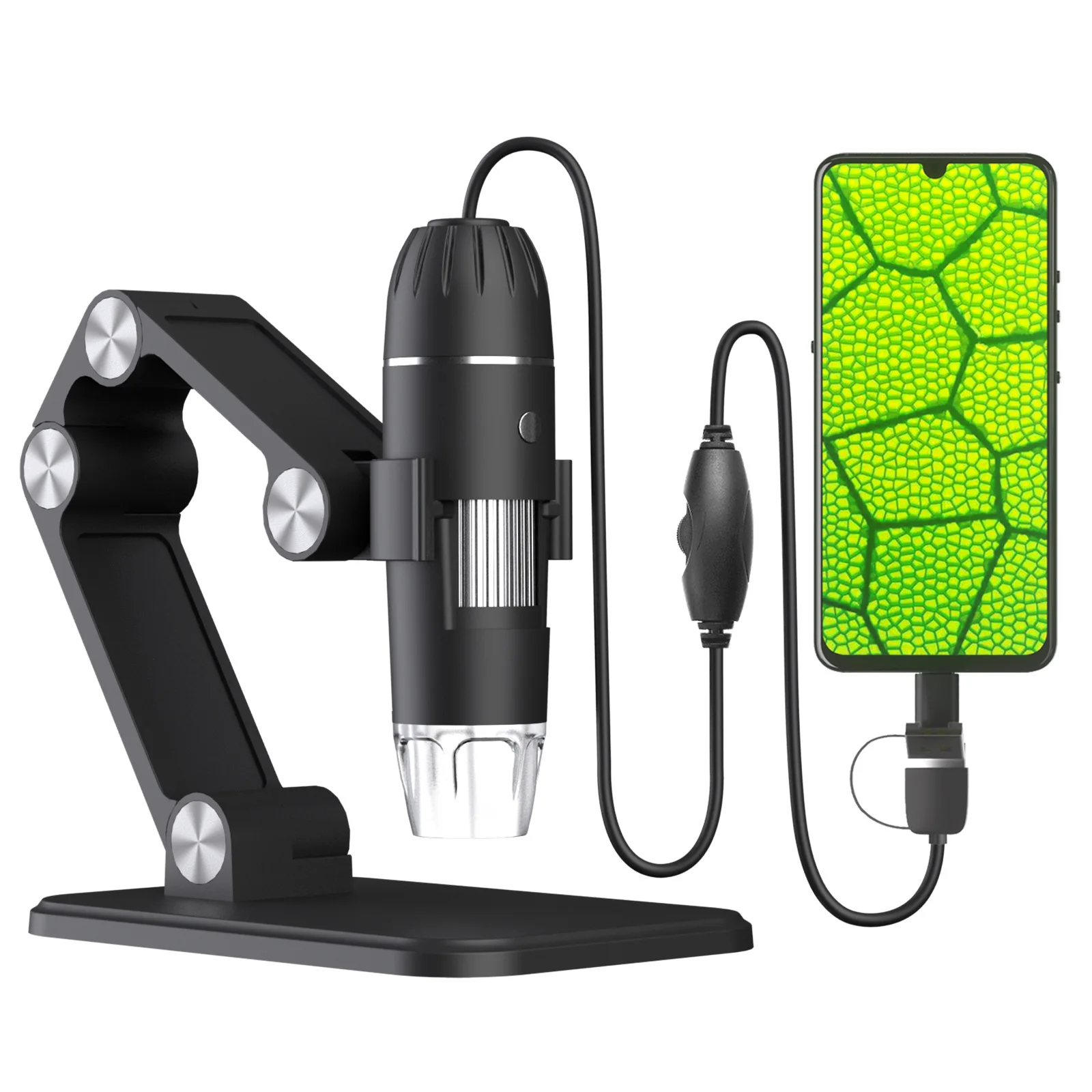 3in1 USB 2MP 1080P 50-1600x Digital Microscope CMOS Borescope Handheld Endoscope Camera Inspection Otoscope Magnifier