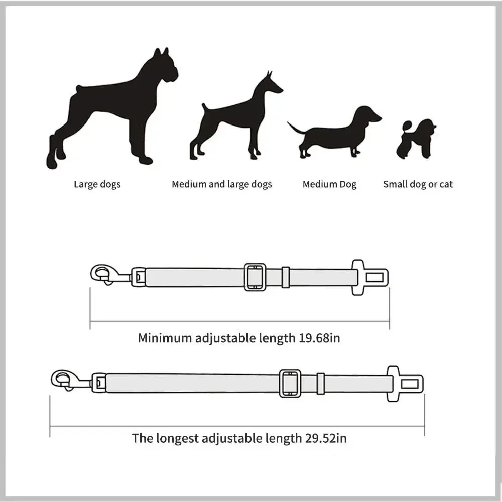 Cinturón de seguridad de coche para perros y gatos, asiento ajustable para mascotas, arnés para vehículo, Clip de plomo, palanca de seguridad,