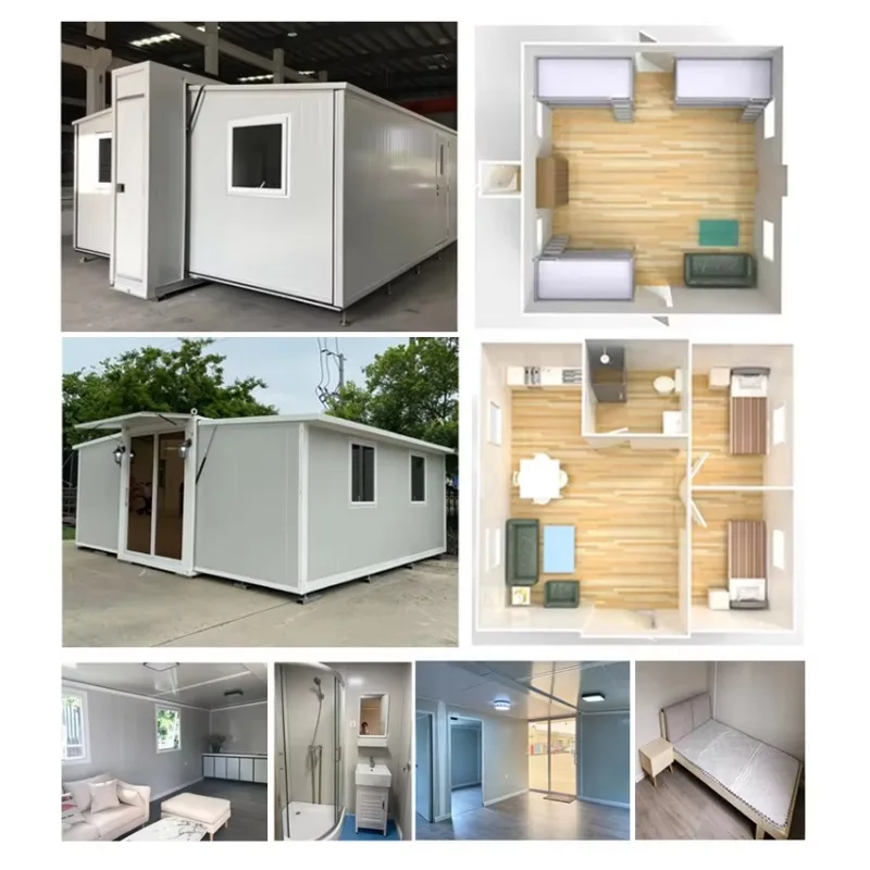 Living Foldable Prefabricated Folding Container House Expandable Prefab House with Bathroom Kitchen Bedroom Puerto Rico