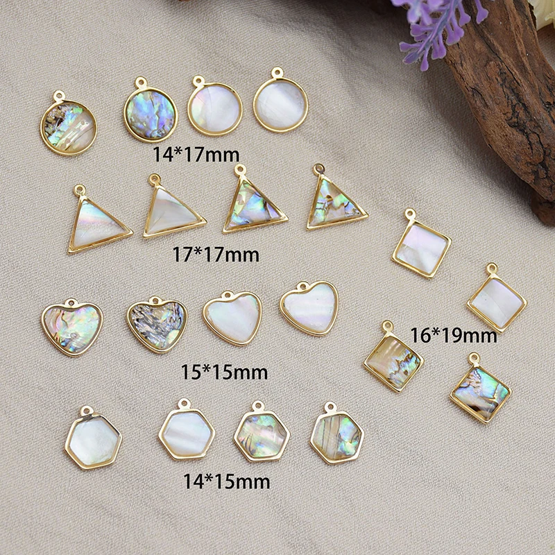 10 قطعة/الوحدة DIY مزيج مجوهرات اكسسوارات الراتنج قذيفة الايبوكسي عناصر هندسية قلادة لسوار الهاتف سحر