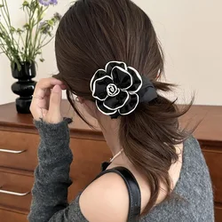 Elegant Vintage Camellia Handmade Flowers Hair Ties Headband Women Stylish and Chic Headrope Hair Scrunchies Hair Accessories