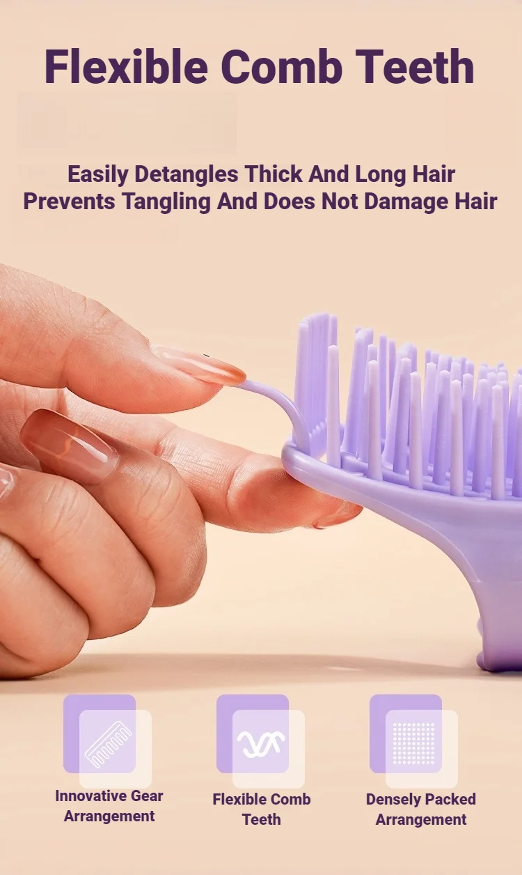Hohlkopf-Massagebürste für die Kopfhaut, Tiefenreinigung und Peeling, einfache Haarpflege – Detail 2