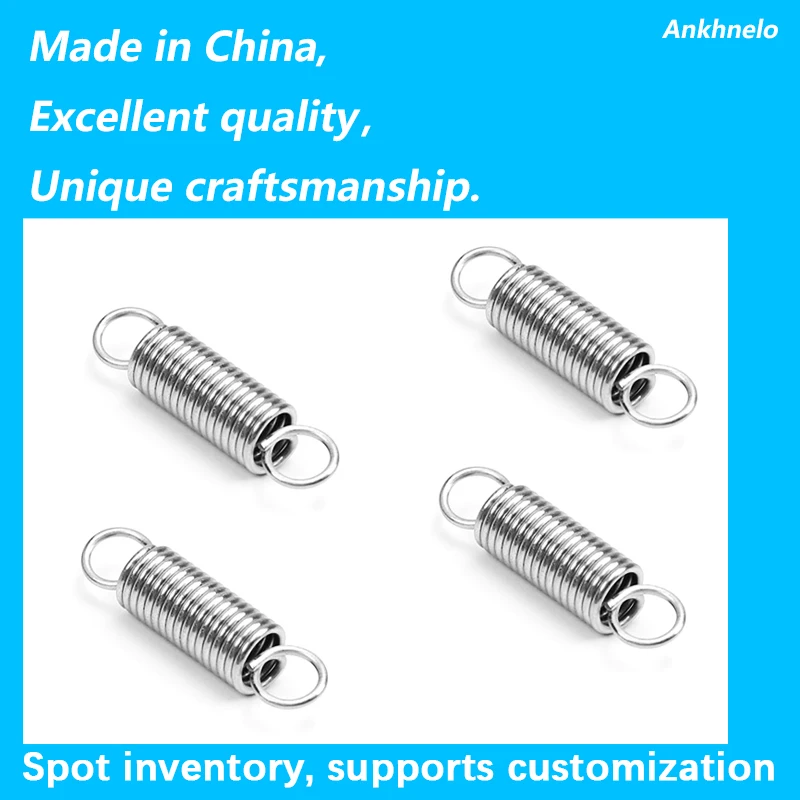 5~10Pcs/lot 0.6mm 304 Stainless Steel Dual Hook Tension Spring Hardware OD 4~8mm,Length 15-120mm,Support customization.