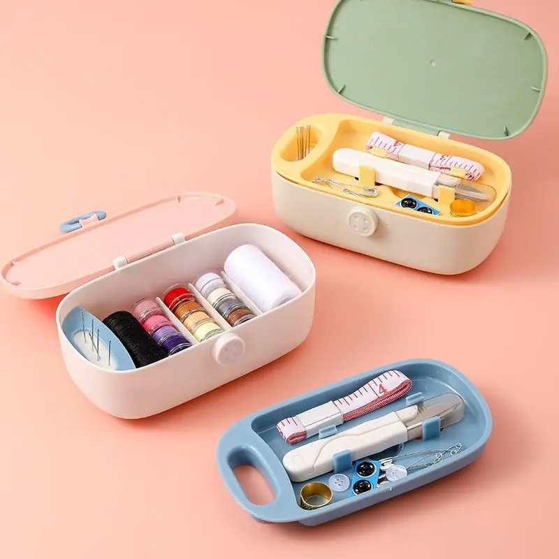 

Handicraft DIY Sewing Box Home Portable Kit Practical Set Student Dormitory Multi Functional Tool Travel Lady Scissors Women G99